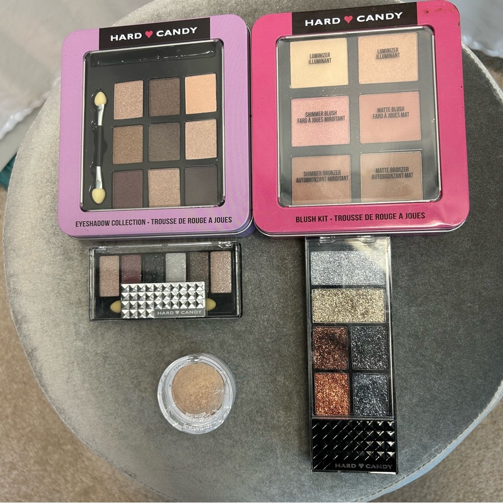 Hard Candy Eyeshadow Blush highlighter Set bundle Gold Silver Brown & glitter